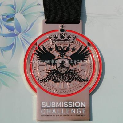 China Customize custom trophies china jiu jitsu sports medal with ribbon for sale