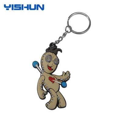 China Rubber Custom Design Soft Rubber Cartoon Figure Cute 3d Head PVC Chain for sale