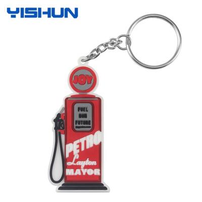 China Cheap Custom Made Rubber Guatemala Red Color Big 2d PVC Rubber Key Chain for sale