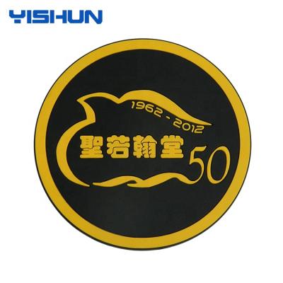 China Sustainable Custom Made Solid Rubber PVC Teacup Mat Eco Friendly Single Coaster for sale