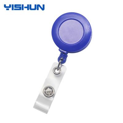 China Printing logo plastic round swivel clip yo-yo badge reel 32*32mm for sale