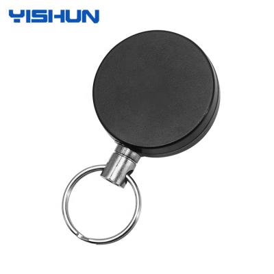 China 40*40mm Eco-friendly Badge Retractable Steel String Reel Pull Head Holder for sale