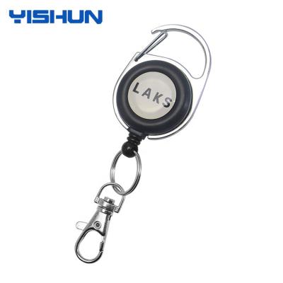 China Custom Buckle Sticker Logo Plastic Retractable ID Badge Reel 65*35mm for sale