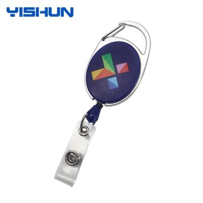 China Retractable Sublimation Logo ID Badge Holder Pull Reel 65*35mm for sale