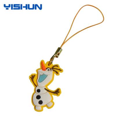 China Soft PVC Custom Accessories Rubber Mobile Phone Strap for sale