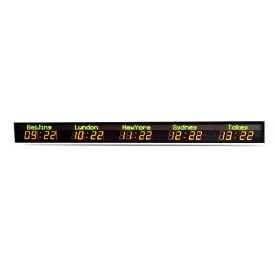 China Aluminum Alloy Hangzhou Indoor Wall Mounted Full Color Digital Remote Control 5 Time Zone [Personal Customization] The World's Largest Led Wall Clock for sale