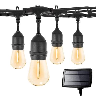 China Custom Wholesale Festoon Garden Lighting S14 Solar Led Edison Bulbs 48f Waterproof Outdoor String Lights for sale