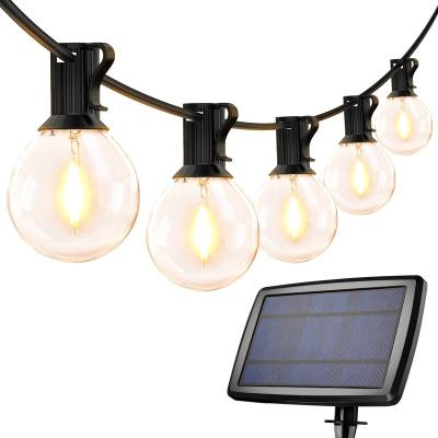 China Custom Wholesale Most Popular Solar Powered Lights String Outdoor Decorative G40 LED Bulbs Adapter Festoon Globe String Lighting for sale