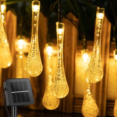 China Solar Use 7M Water Drop Fairy String Light Garland Lights For Garden Courtyard Party Christmas Commercial Waterproof Birthday Decoration for sale