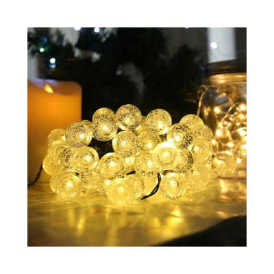 China Outdoor Lighting Best Selling Solar Bubble Crystal Ball Lights String Holiday Atmosphere Outdoor Decoration Led Fairy Lights String for sale