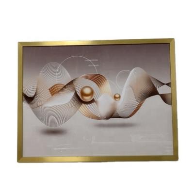 China High Resolution Printing Hot Selling Customized Paintings High Quality Framed Bedroom Sofa Crystal Porcelain Metal Geometric Ball Triple Decorative Painting for sale