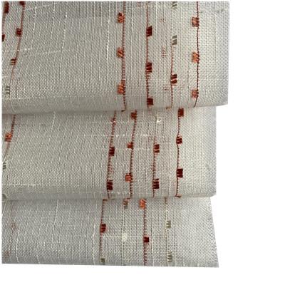 China 100% Polyester Linen Look Canvas With Chenille Curtain Fabric for sale