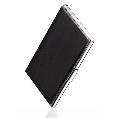 China MaxGear NATIONAL Ebony Wood Business Card Holder for Women and Men for sale