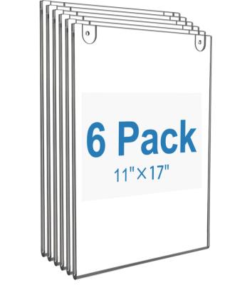 China Maxgear 6 Pack-11 X 17 with 3m Tape Adhesive Style Wall Mount Wall Mount Sign Acrylic and Screw Picture Frames Portrait Holder B347 for sale