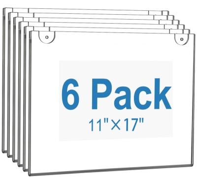 China MaxGear 6 Pack-11 X Acrylic 17 Vertical Portrait Style Picture Frames Wall Mount Sign Holder For Office Home Store Restaurant B348 for sale