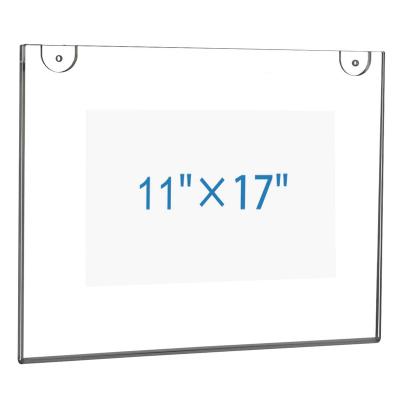 China MaxGear 17 x 11 inch with 3M Tape Adhesive and Screw Acrylic Clear Plastic Wall Mount Sign Holder B348-1 for sale