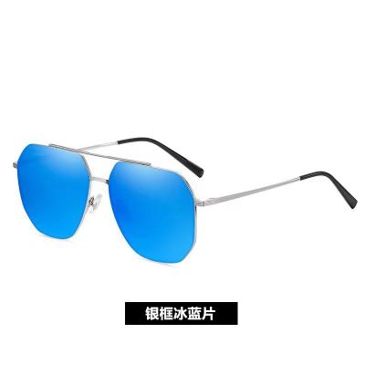 China Pilot Luxury Men's Training Mirror Live Polygon Double Bridge Nylon Cycling Fishing Polarized Sunglasses for sale