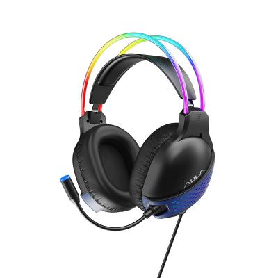 China AULA Earphone Gaming Headset S503 Gaming Headset for PC PS4 One PS5 Controller, Over Ear Headphones with MIC, LED Light for sale