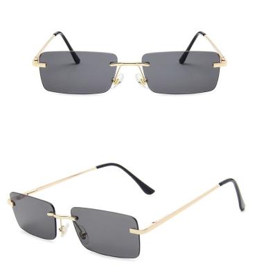 China Luxury Trendy Rimless Sunglasses Metal Frame In The Current High Quality New Adult Mirror Unisex Sunglasses Customer Logo for sale