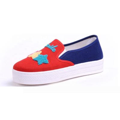 China Hot Selling Breathable Creative All Star Embroidered Ladies Women Casual Canvas Shoes for sale