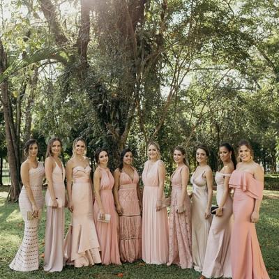 China Wholesale Anti-Static Formal Bridesmaid Dresses Halter V-Neck Stain Wedding Party Off The Shoulder Mermaid Bridesmaid Dress for sale