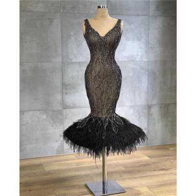 China Latest Designs Latest Designs Anti-Static Bodycon Mermaid Formal Black Sequined Even Dresses for sale