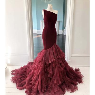 China 2020 Anti-wrinkle Mermaid One Shoulder Long Dresses New Evening Formal Prom Dress for sale