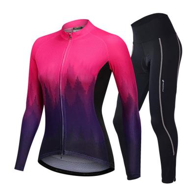 China Hot Selling Breathable Amazon Breathable Padded Pants Long Sleeves Tank Wear Top Custom Cycling Clothing Mountain Bike Cycling Set for sale