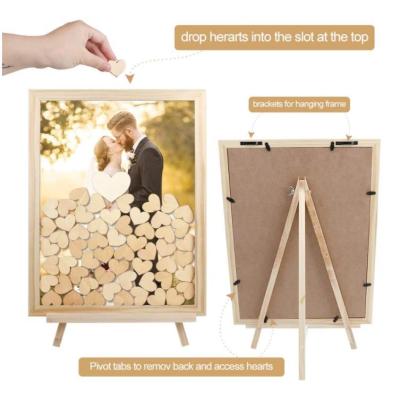 China Morden Rustic Wooden Wedding Guest Book Picture Frame Wedding Decorations and Wedding Gift for sale