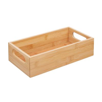 China China Factory Bamboo Kitchen Spice Storage Box Organizer with Handle for Cabinet for sale