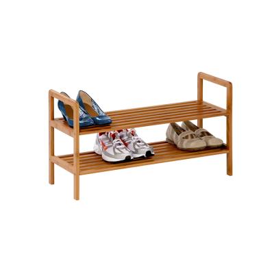 China New Type Good Price Wholesale Custom Bamboo 3-Tier Shoe Rack Bench Shoe Organizer Modern Type For Bathroom Living Room for sale