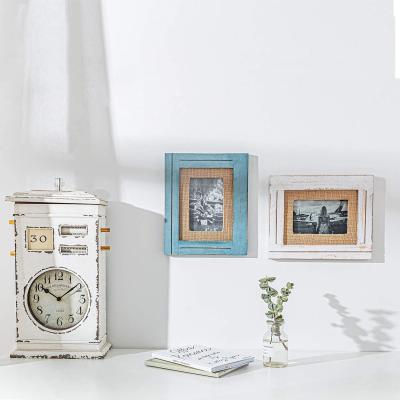 China Cheap Natural 4x6 Picture Frame and Farmhouse Table Top Natural Burlap Picture Photo Frame Wall Mounted for sale