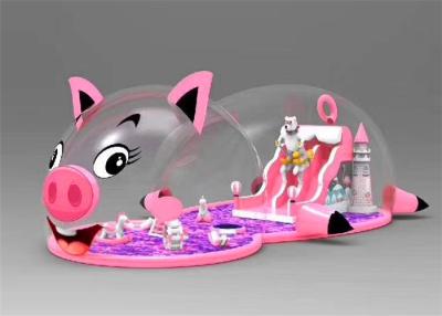 China Giant Pink Pig Theme Commercial 18mL Inflatable Fun Land for sale