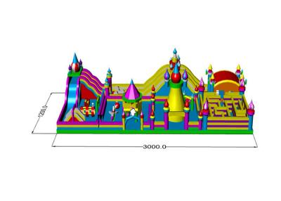 China Obstacle Course Maze Kids 12m Bouncy Castle Theme Park for sale