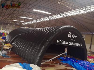 China Customized Air Pop Up Tent Inflatable Black PVC Tunnel Channel Tent for sale