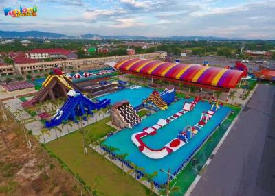 China Large Floating Water Parks Rentals 150m Inflatable Water Slides for sale