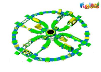 China High Duty 0.9mm PVC Tarpaulin Circle Shape Inflatable Floating Water Obstacle Course for sale