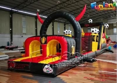 China Kids Soccer Theme Bouncy Castle Slide Inflatable Obstacle Course for Rentals for sale