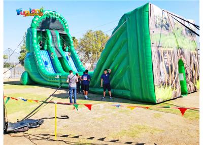 China Extreme Bouncy Zip Line Height 10m EN71 Inflatable Sport Games for sale