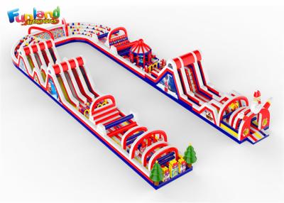 China Christmas Santa 5K Crazy Inflatable Obstacle Course Rental for sale