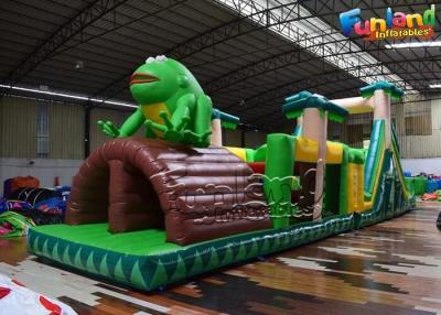 China Tropical Frog theme Jumping Bouncer Land Sport Game Inflatable Obstacle Course for Kids for sale