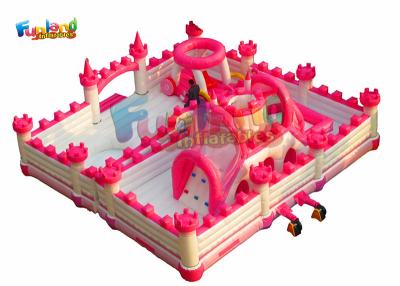 China Pink Castle Party 1.5HP Blower Inflatable Indoor Playground for sale