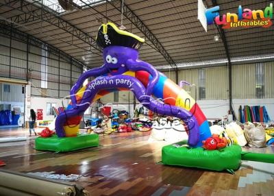 China Decorative Archway Blown Up Entrance Octopus Theme Inflatable Arch for Kids Amusement Park for sale