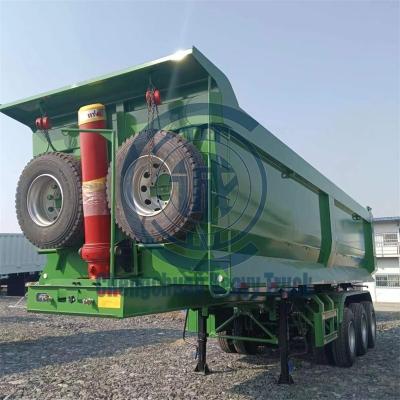 China Cargo Brand 30CBM Cimc Box1 Year Head Hydraulic Loading Tipper Semi Trailer Warranty for sale