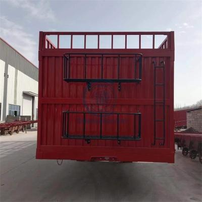 China Truck Trailer Factory Price 3 Axles Cattle Grain Haul Farm Use Trailer Barrier Cargo Trailer for sale