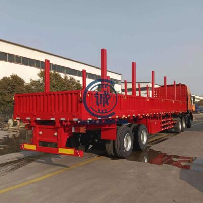 China High Quality 50T Truck Trailer Loading Unique 2 Axles Suspension 8 Sets Locks Side Wall Semi Trailer for sale