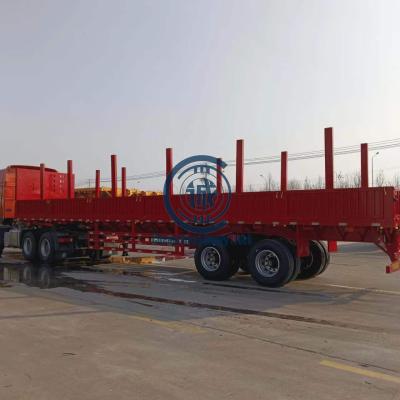 China Truck Trailer Factory Direct Sale Truck Trailer 50T Loading 2 Axles Drop Side Wall Semi-traier Side Semi-traier for sale