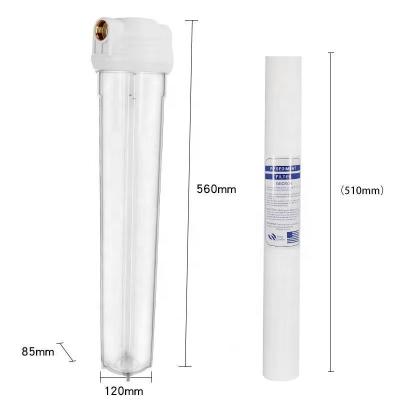 China 20 Inch Commercial Transparent PET Material Water Treatment Filter Housing for sale