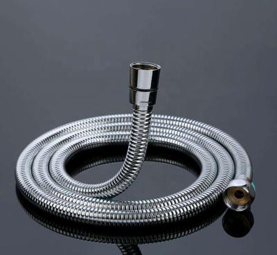 China Chrome Stainless Steel Flexible Bathroom Lock Double Shower Hose Flexible Double Lock High Quality for sale