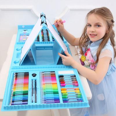 China For Kids Painting Hot Sale Drawing Art Set For Kids Student Drawing Painting Coloring Arts Opens Super Mega Stationary Art Set 208pcs for sale